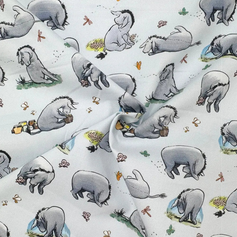 Winnie the Pooh Cotton Percale Fabric | Lightweight 200 Thread Count 100% Cotton 44" (112cm) Wide Dressmaking & Craft Fabric â€“ Sold by the Meter