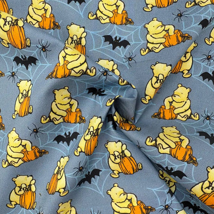 Winnie the Pooh Cotton Percale Fabric | Lightweight 200 Thread Count 100% Cotton 44" (112cm) Wide Dressmaking & Craft Fabric â€“ Sold by the Meter