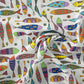 Teflon Coated Cotton Rich Popart Panama Canvas Fabric | Wipe Clean 310gsm 55" (140cm) Wide Printed Craft & Home Fabric â€“ Sold by the Meter