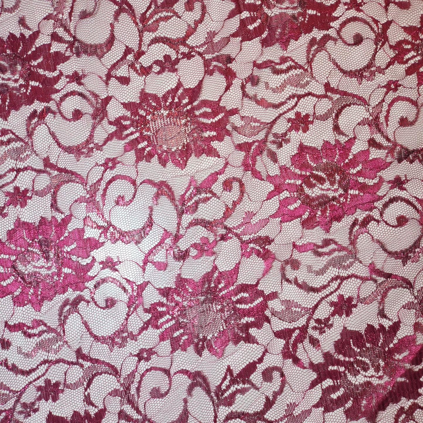 Cerise Pink Budget Floral Spitze Stoff Designer Kleid Handwerk Material 58" pro Meter