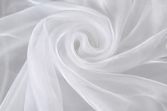 White / Ivory Sheer Organza Fabric Voile Drape Curtain, Wedding Fabric 150cm Organdie By Meter