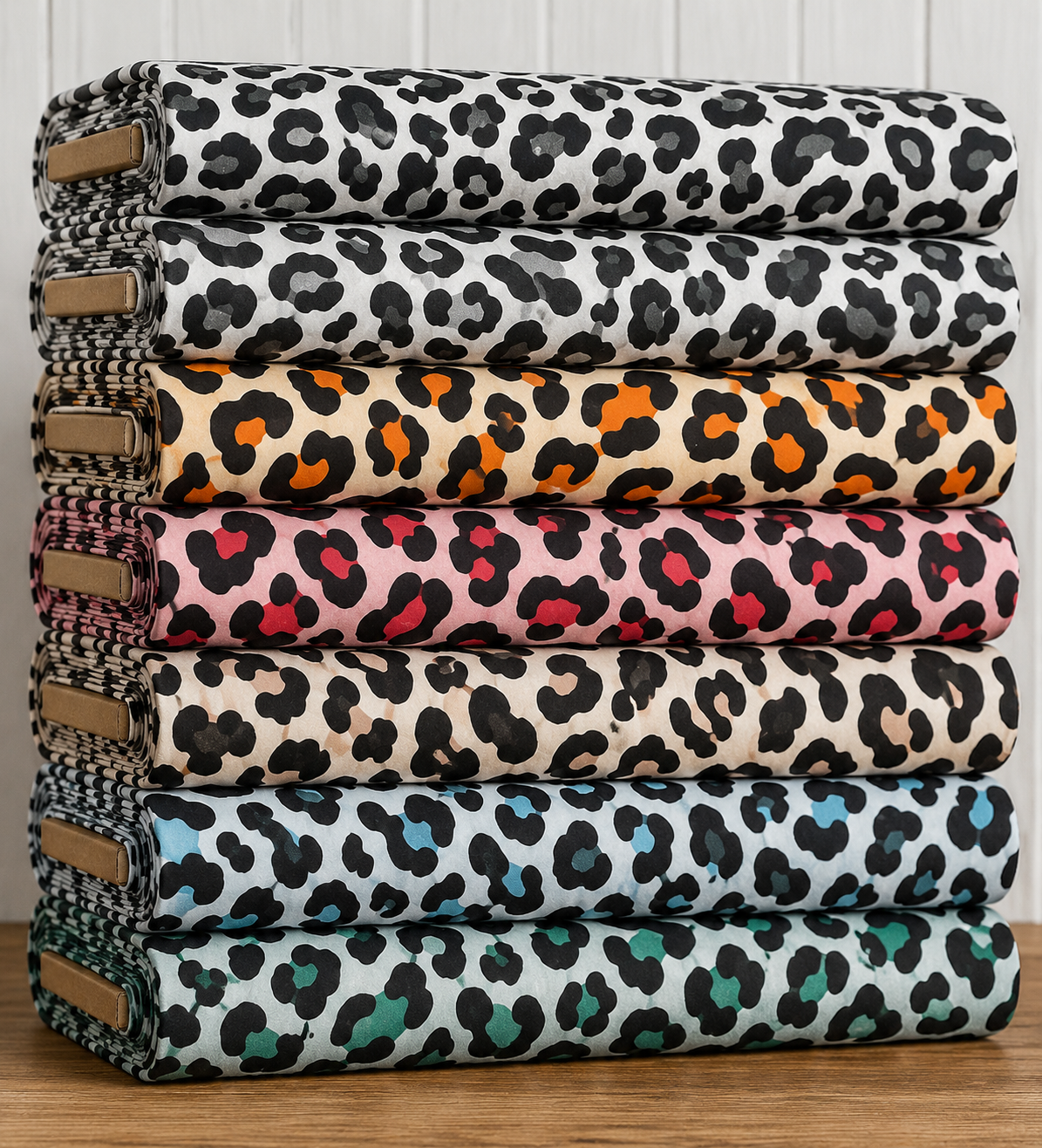 Leopard Skin Digital Printed 100% Cotton Poplin Fabric | Lightweight OEKO-TEXÂ® Standard 100 125gsm 45" (115cm) Wide 10 METERS Roll (Folded)