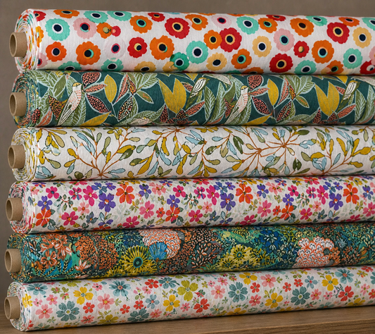 Printed Cotton Fabric | Lightweight 100% Cotton 57" (145cm) Wide Dressmaking & Craft Fabric – Sold by the Meter