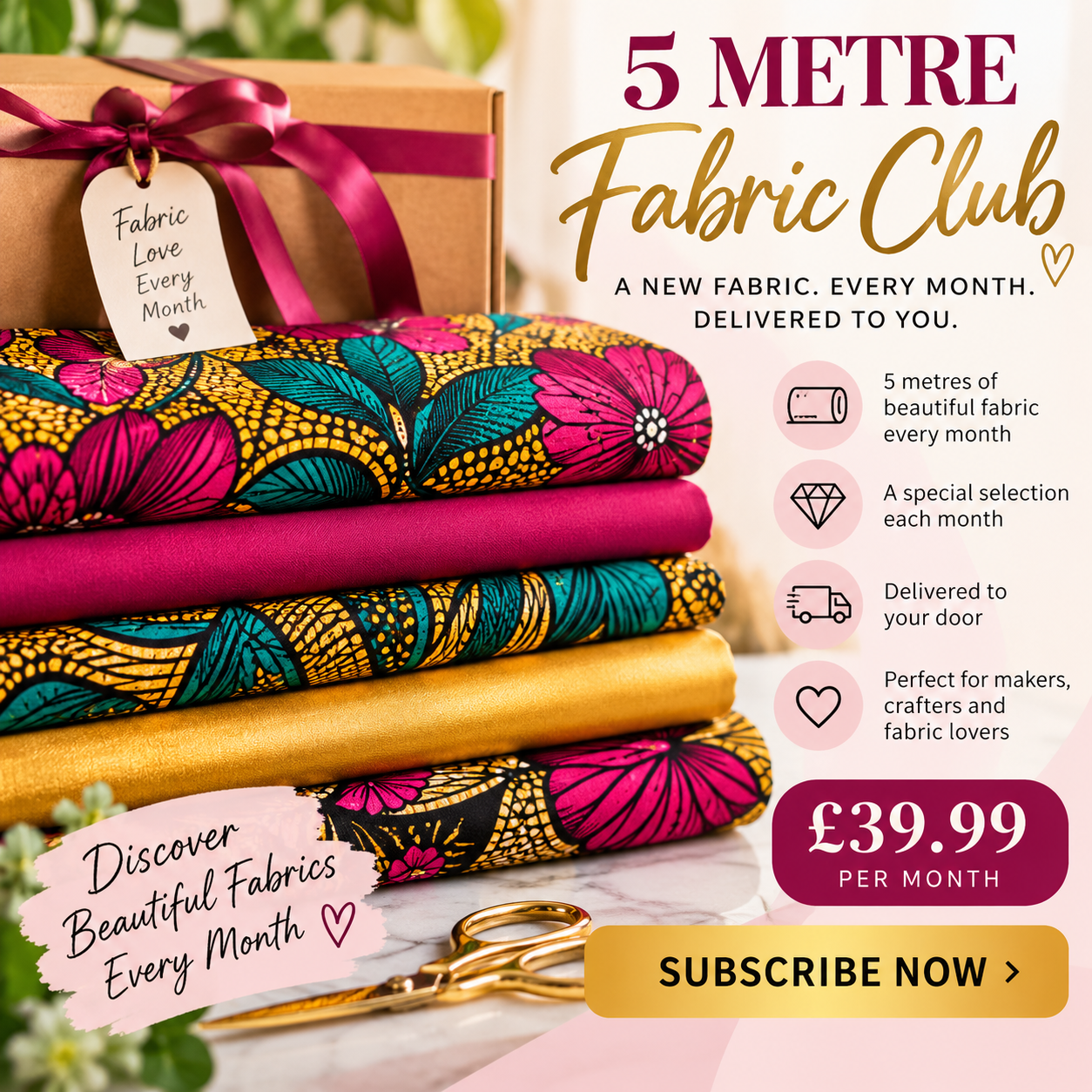 5 METER FABRIC CLUB - MONTHLY SUBSCRIPTION