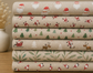 Christmas Linen Look Printed Panama Fabric | Cotton Rich 55" (140cm) Wide 205gsm Craft & Home Décor Material – Sold by the Meter