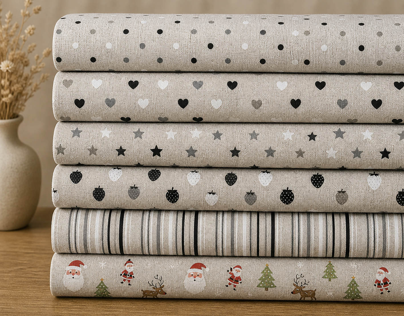 Cotton Rich Sparkle Linen Look Printed Panama Fabric | Lurex Craft & Home Décor Fabric 55" (140cm) Wide – Sold by the Meter