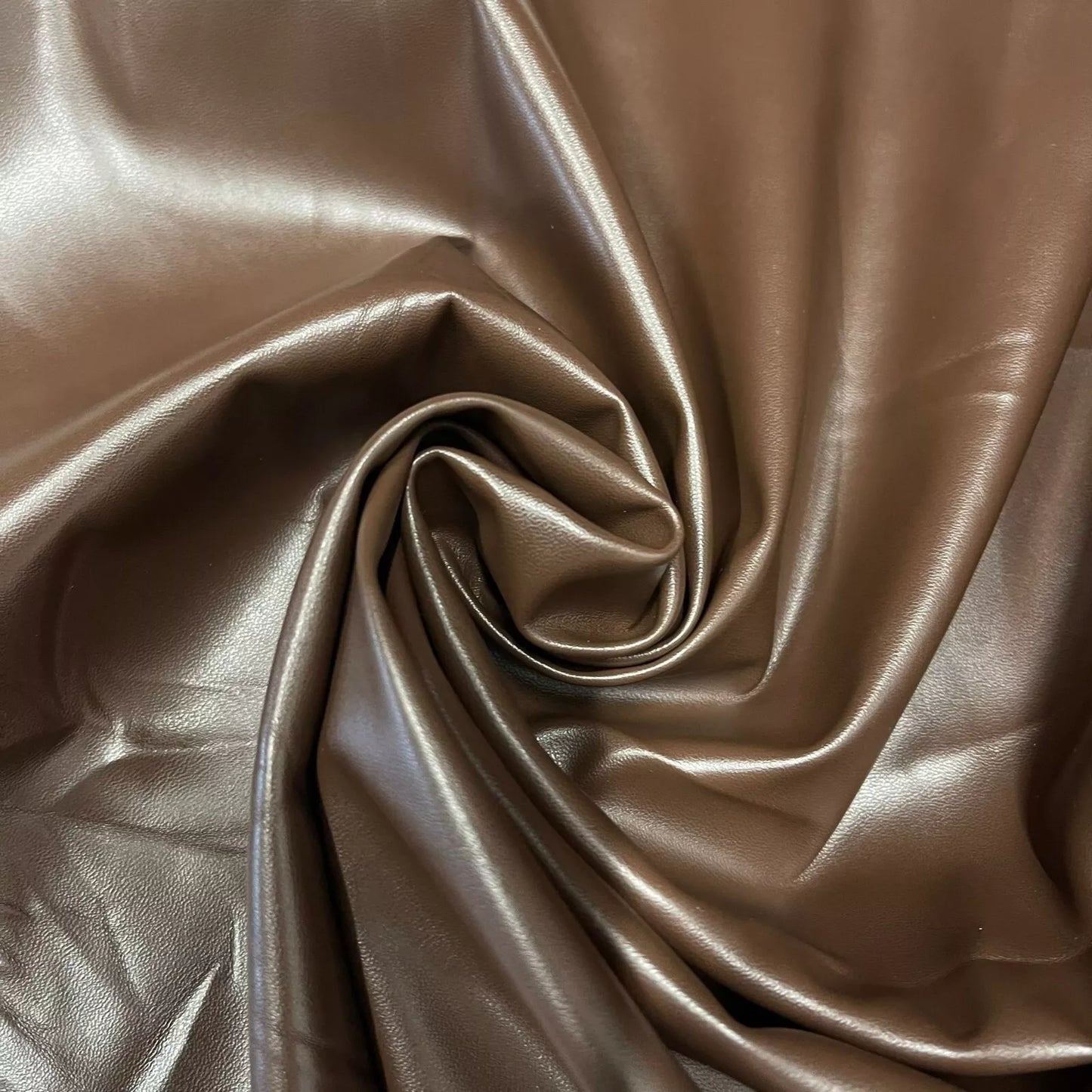 Chocolate Brown Plain Leather Look Gloss PVC Spandex Latex Stretch Dress/Craft Fabric 58" By the Meter