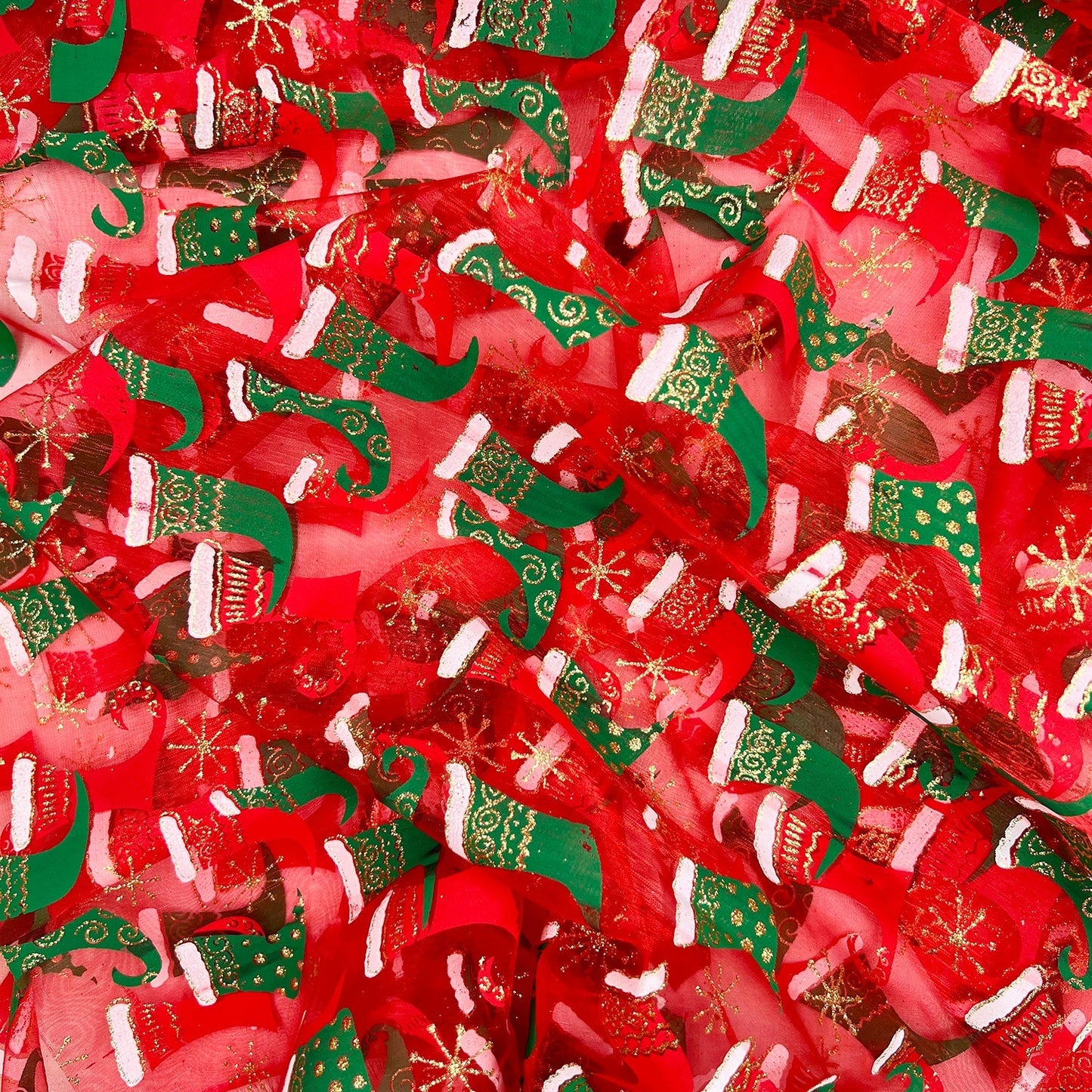 Organza Foil Fabric | Patterned & Christmas Foil 59" (150cm) Wide – Sold by the Meter