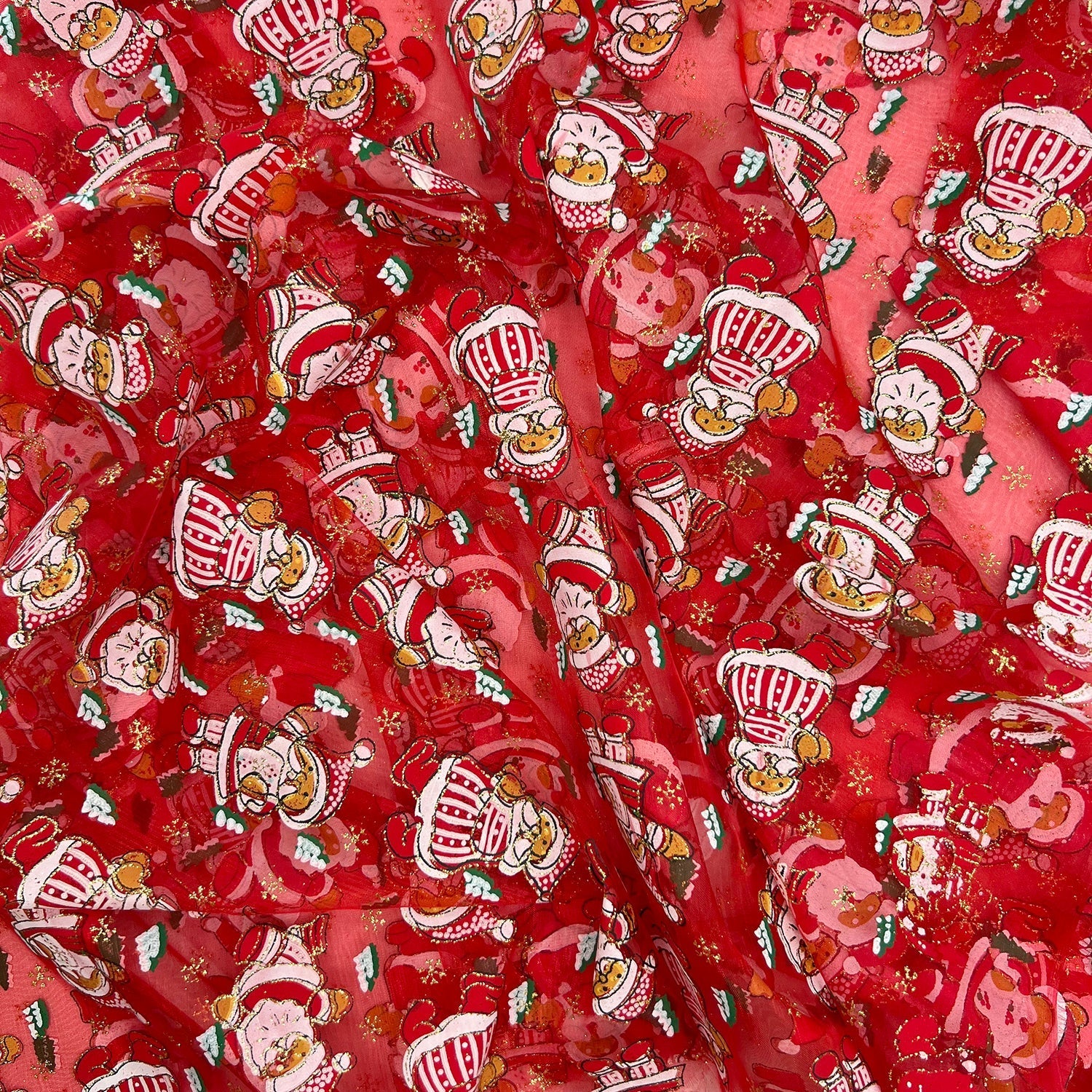 Organza Foil Fabric | Patterned & Christmas Foil 59" (150cm) Wide – Sold by the Meter