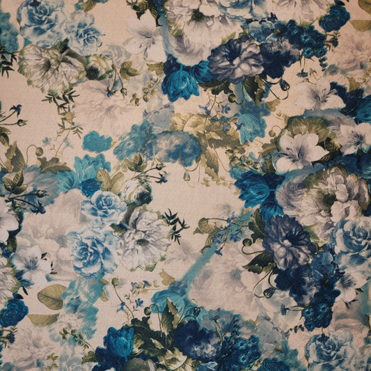 Coffee Floral Lace Jersey Dress Craft Costume Material 58" By The Meter