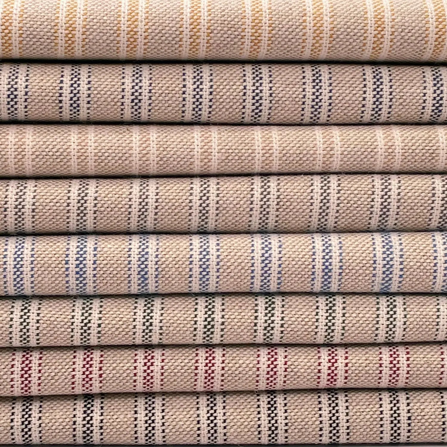 280cm Wide Cotton Rich Linen Ticking Stripe Fabric | Extra Wide Upholstery & Craft Fabric 110" (280cm) – Sold by the Meter