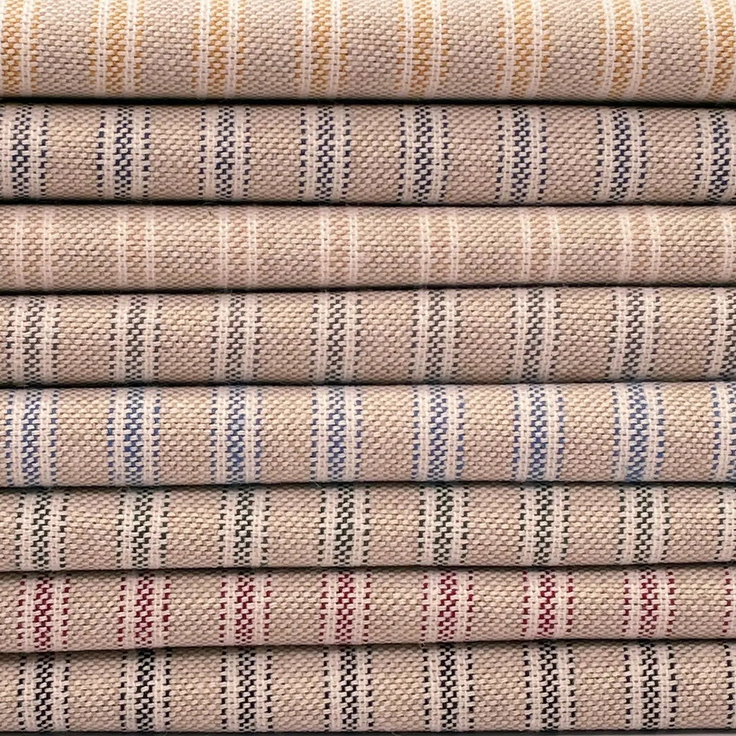 280cm Wide Cotton Rich Linen Ticking Stripe Fabric | Extra Wide Upholstery & Craft Fabric 110" (280cm) â€“ Sold by the Meter