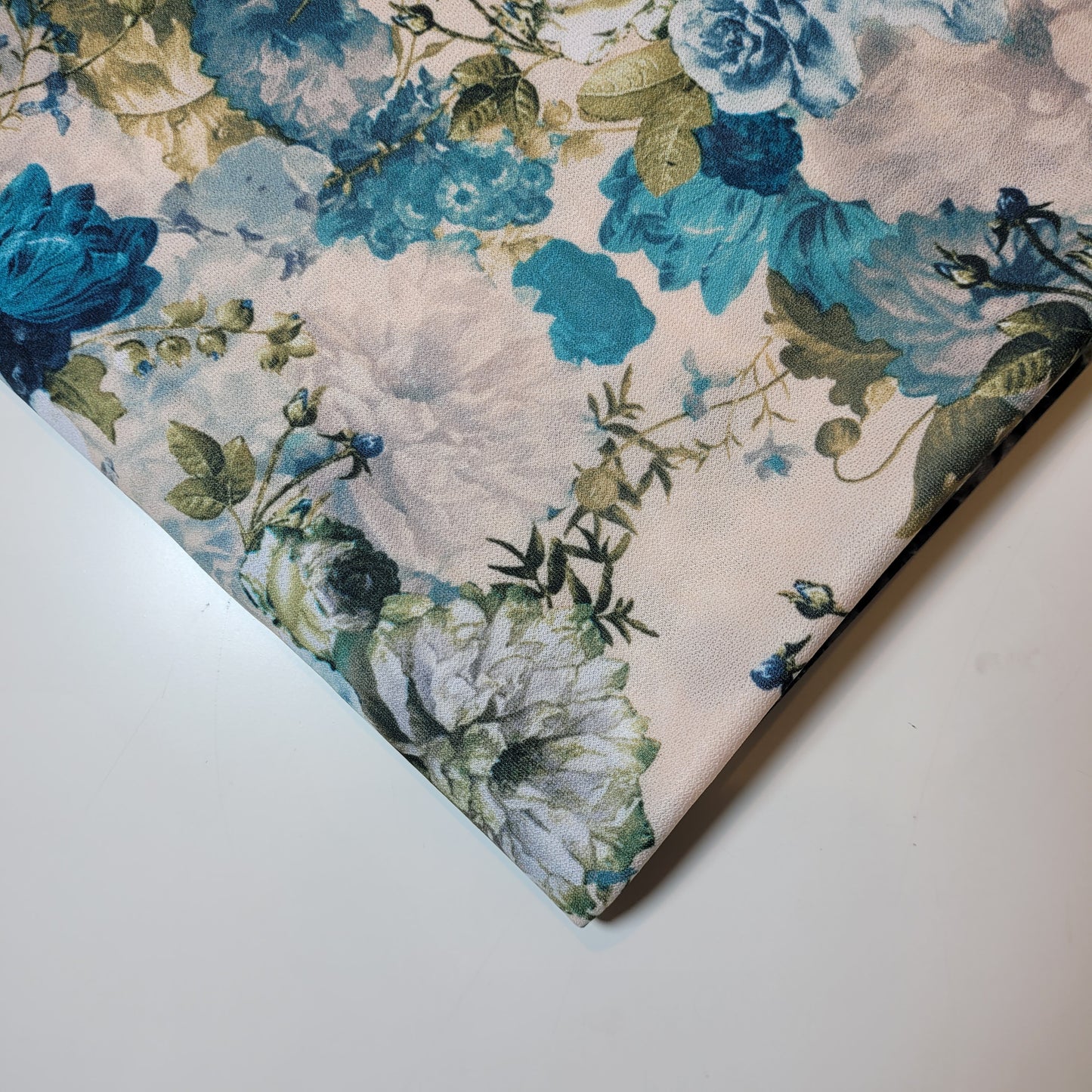 Cream Jade Floral Jersey Dress Craft Costume Material 58" By The Meter