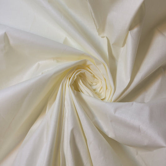 Cream 100% Cotton Sateen Material Curtain Lining Dress Craft Quilting Fabric 44" By The Meter