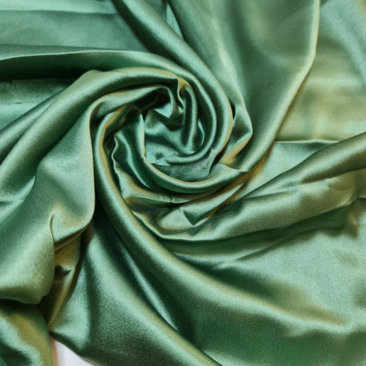 Dark Green Glossy Charmeuse Silky Material Bridal Dress Craft Wedding Event Decor Polyester Fabric 44" Wide ( 23 Meter Roll )