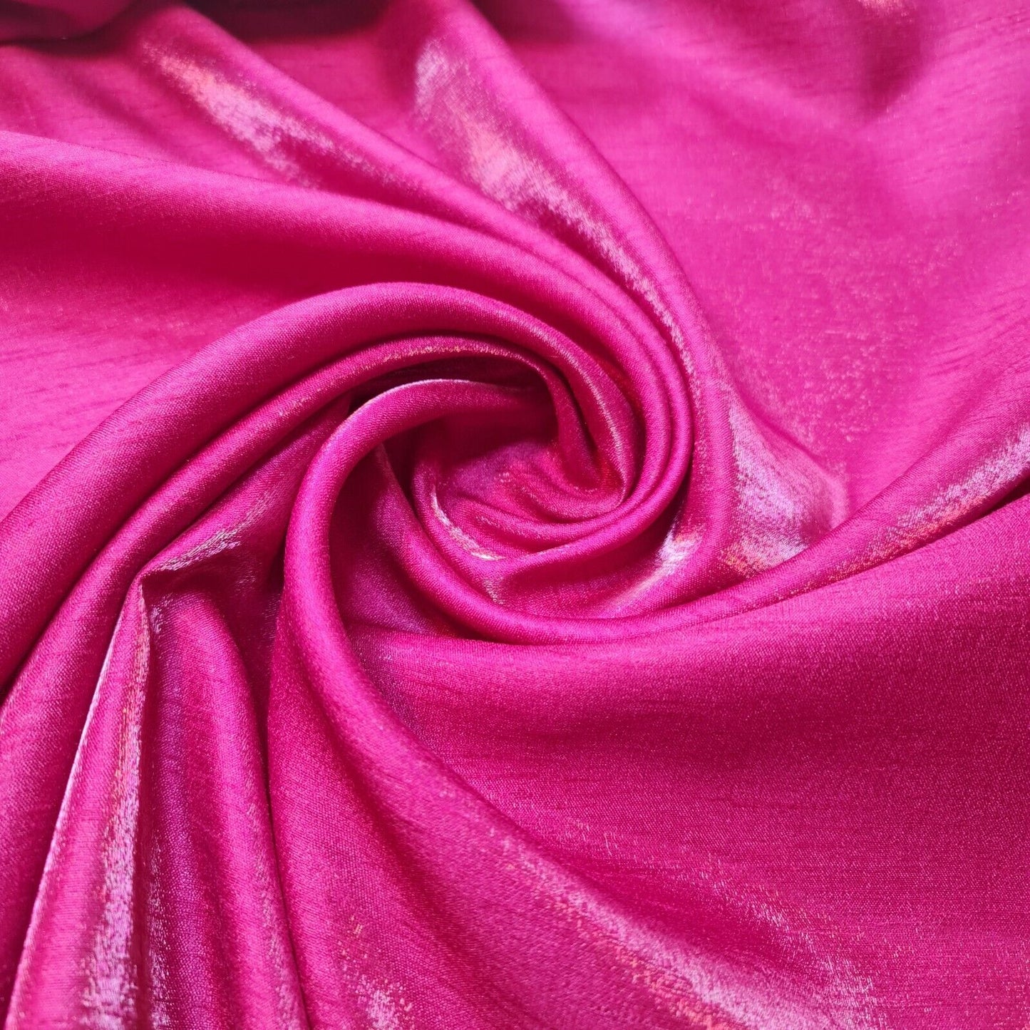 Dark Magenta Pink Plain Poly Faux Dupion Silk Material Shiny Dress Craft Patchwork Fabric 44" (25 Meter Roll)