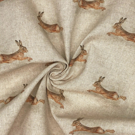 Cotton Rich Linen Look Digitally Printed Panama Fabric | 55" (140cm) Wide 200gsm Craft & Home Décor Material – Sold by the Meter