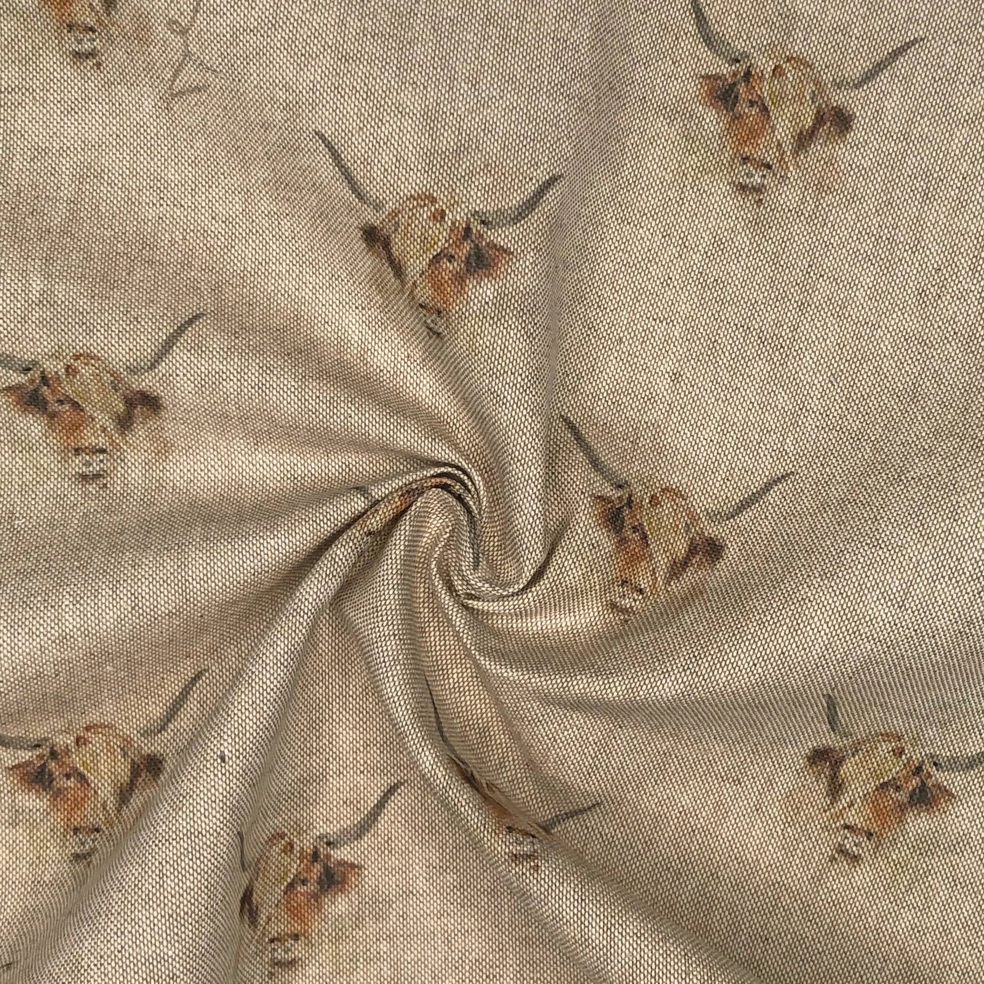 Cotton Rich Linen Look Digitally Printed Panama Fabric | 55" (140cm) Wide 200gsm Craft & Home DÃ©cor Material â€“ Sold by the Meter