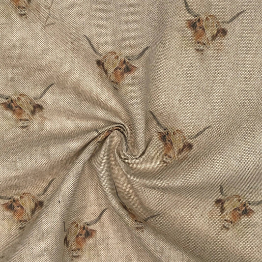 Cotton Rich Linen Look Digitally Printed Panama Fabric | 55" (140cm) Wide 200gsm Craft & Home DÃ©cor Material â€“ Sold by the Meter
