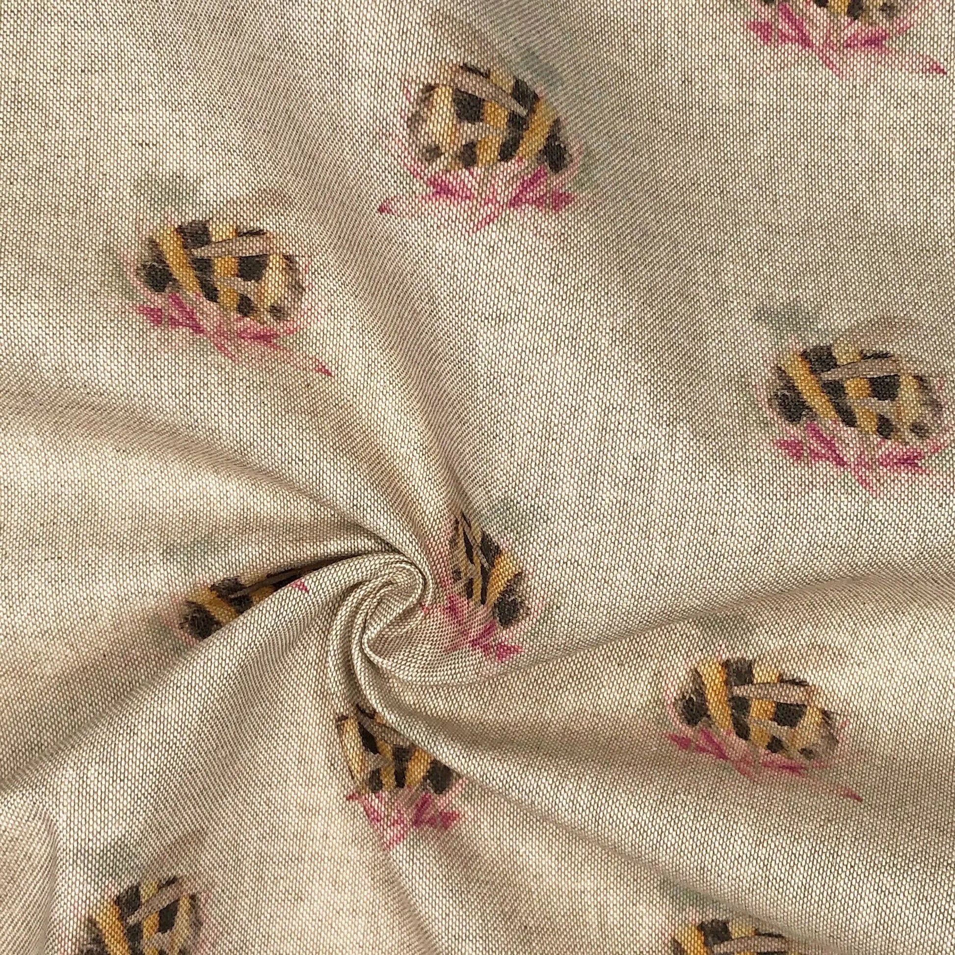 Cotton Rich Linen Look Digitally Printed Panama Fabric | 55" (140cm) Wide 200gsm Craft & Home Décor Material – Sold by the Meter