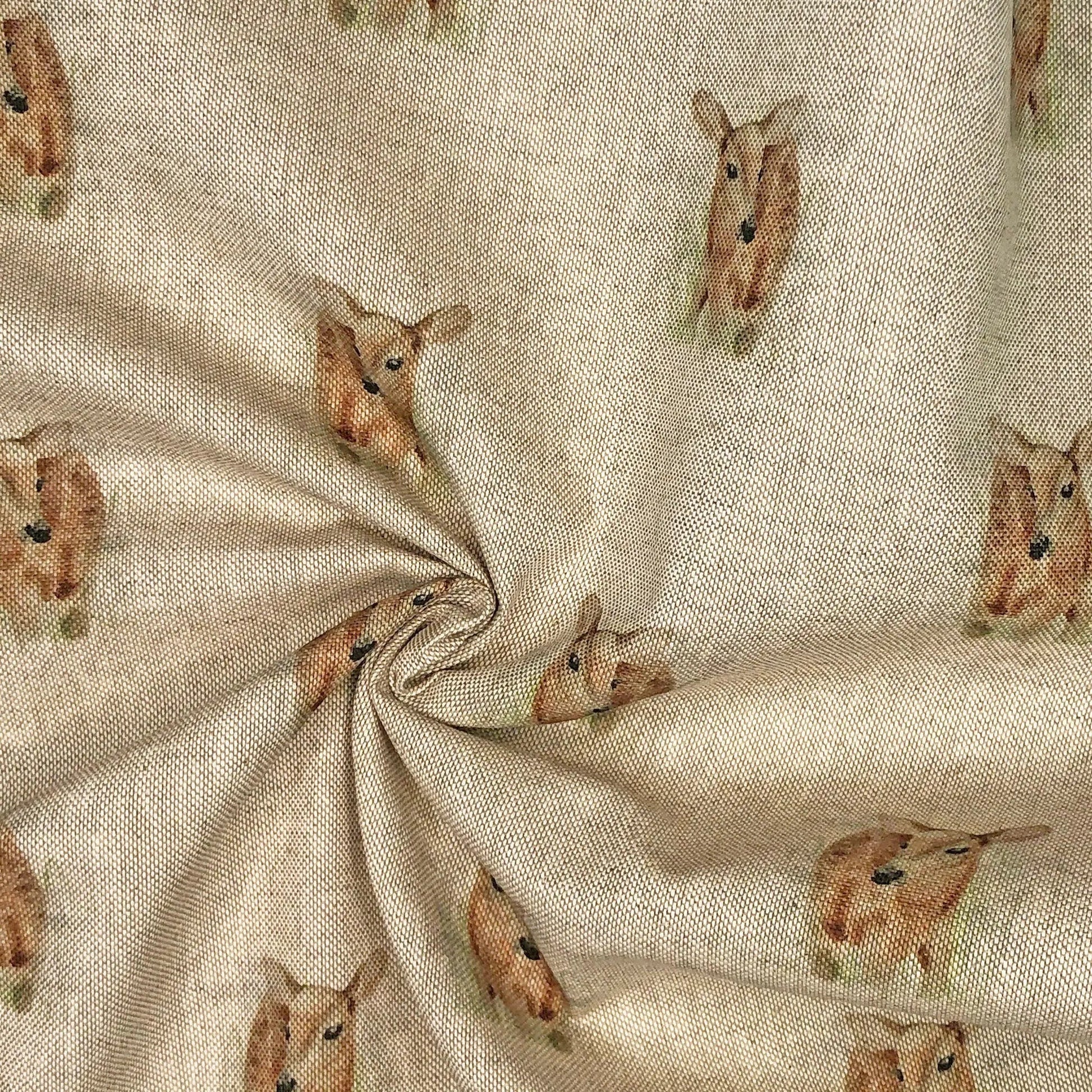 Cotton Rich Linen Look Digitally Printed Panama Fabric | 55" (140cm) Wide 200gsm Craft & Home Décor Material – Sold by the Meter