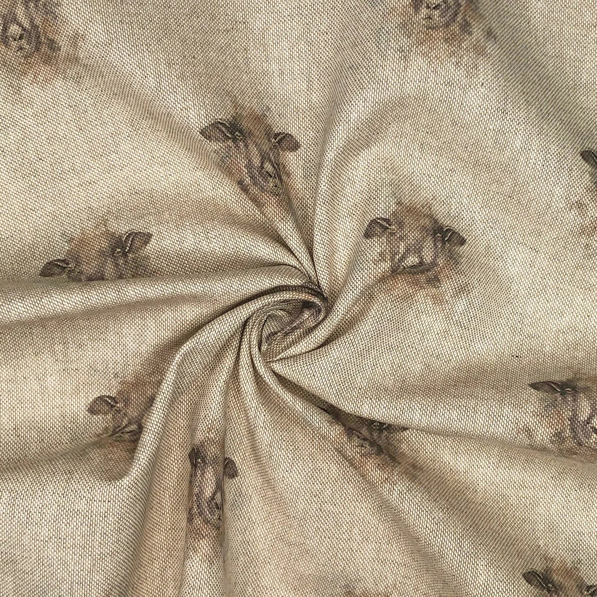 Cotton Rich Linen Look Digitally Printed Panama Fabric | 55" (140cm) Wide 200gsm Craft & Home DÃ©cor Material â€“ Sold by the Meter