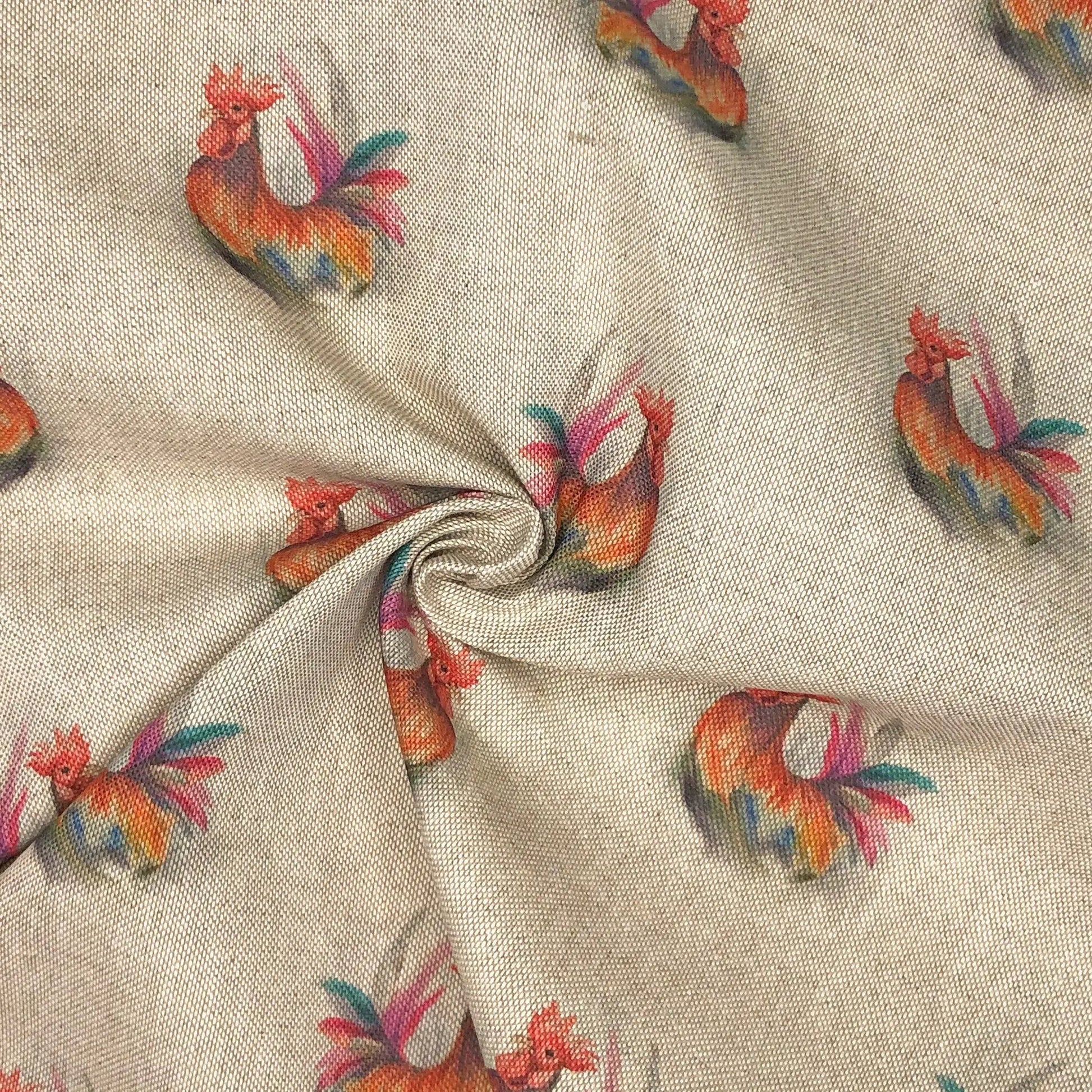 Cotton Rich Linen Look Digitally Printed Panama Fabric | 55" (140cm) Wide 200gsm Craft & Home Décor Material – Sold by the Meter