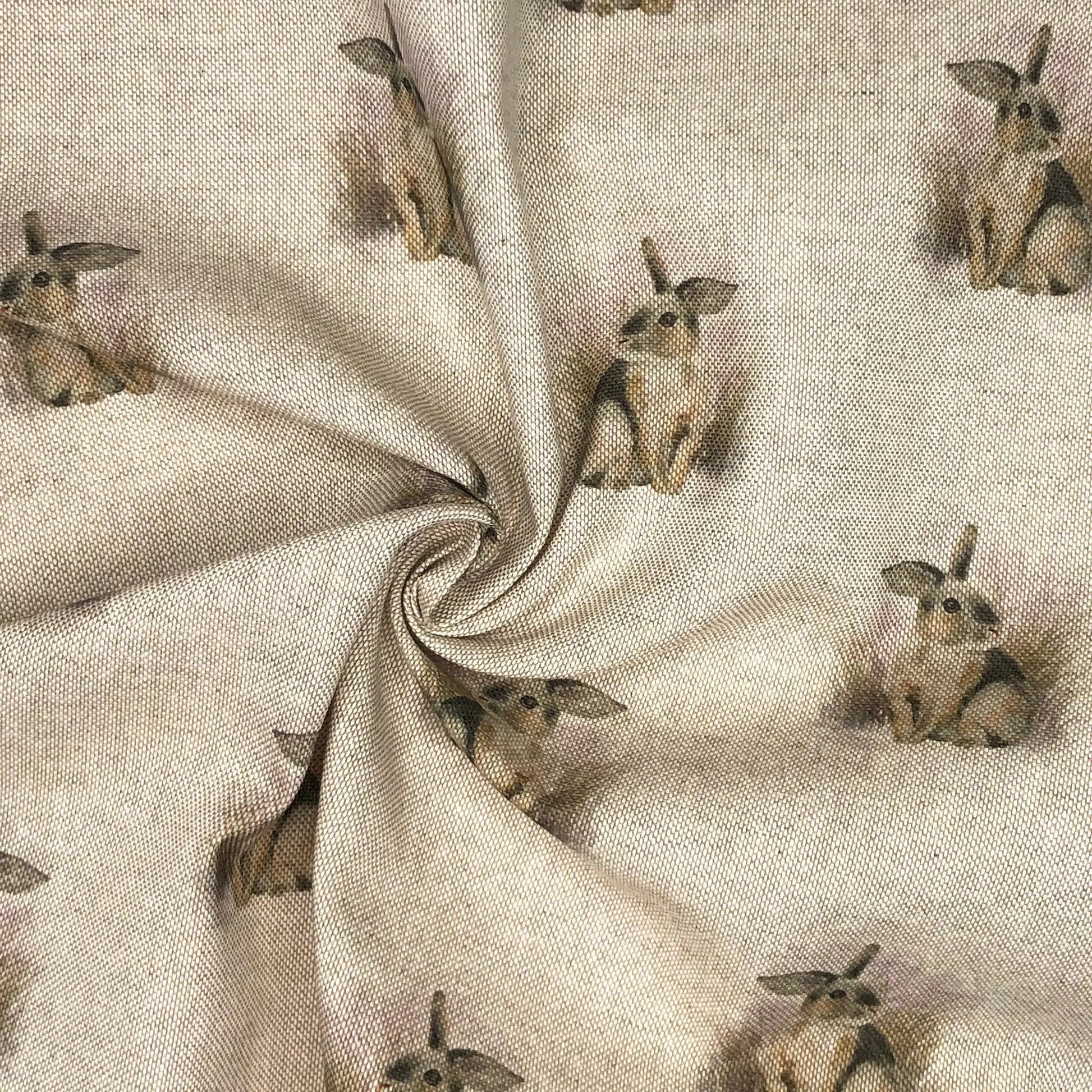 Cotton Rich Linen Look Digitally Printed Panama Fabric | 55" (140cm) Wide 200gsm Craft & Home DÃ©cor Material â€“ Sold by the Meter