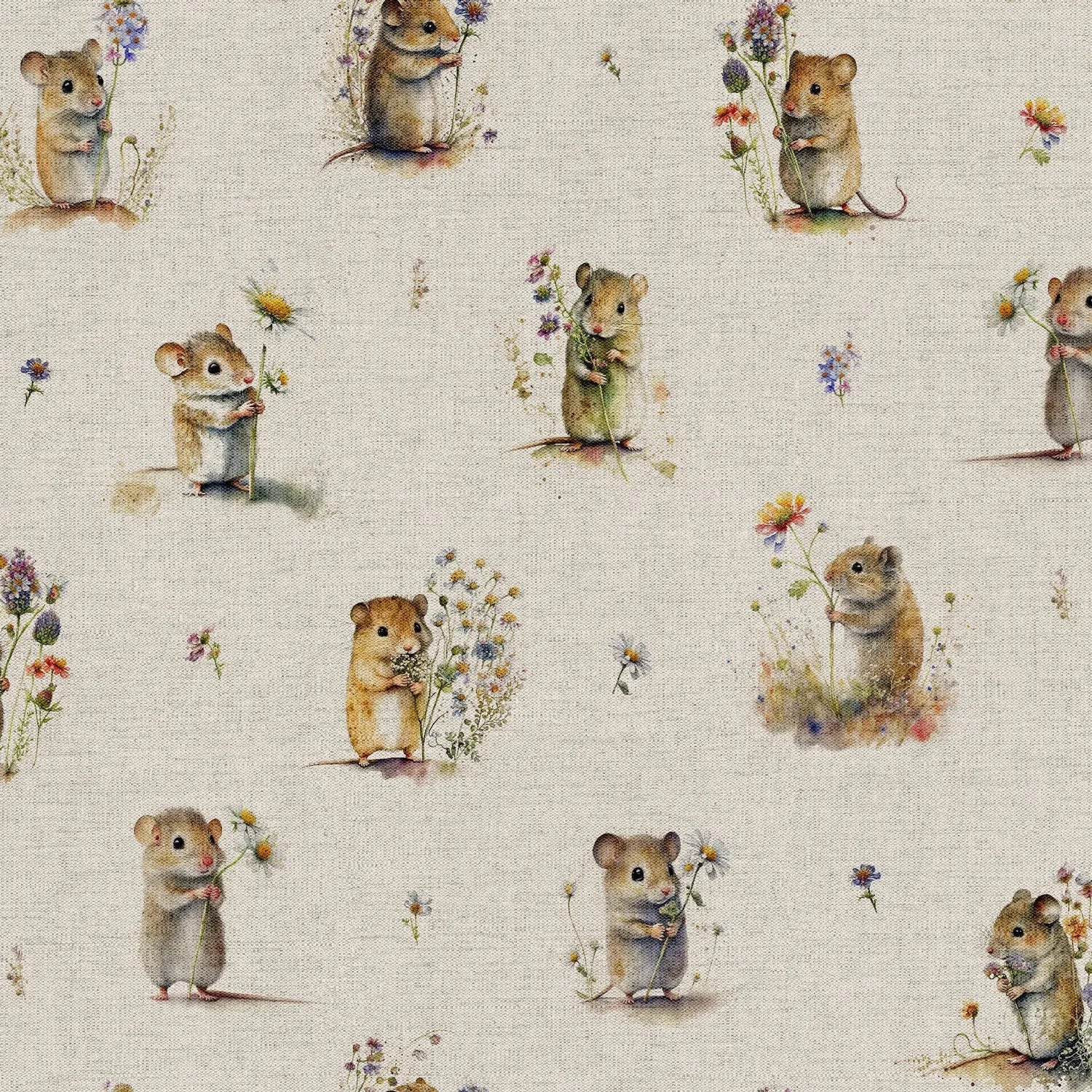 Cotton Rich Linen Look Digitally Printed Panama Fabric | 55" (140cm) Wide 200gsm Craft & Home Décor Material – Sold by the Meter