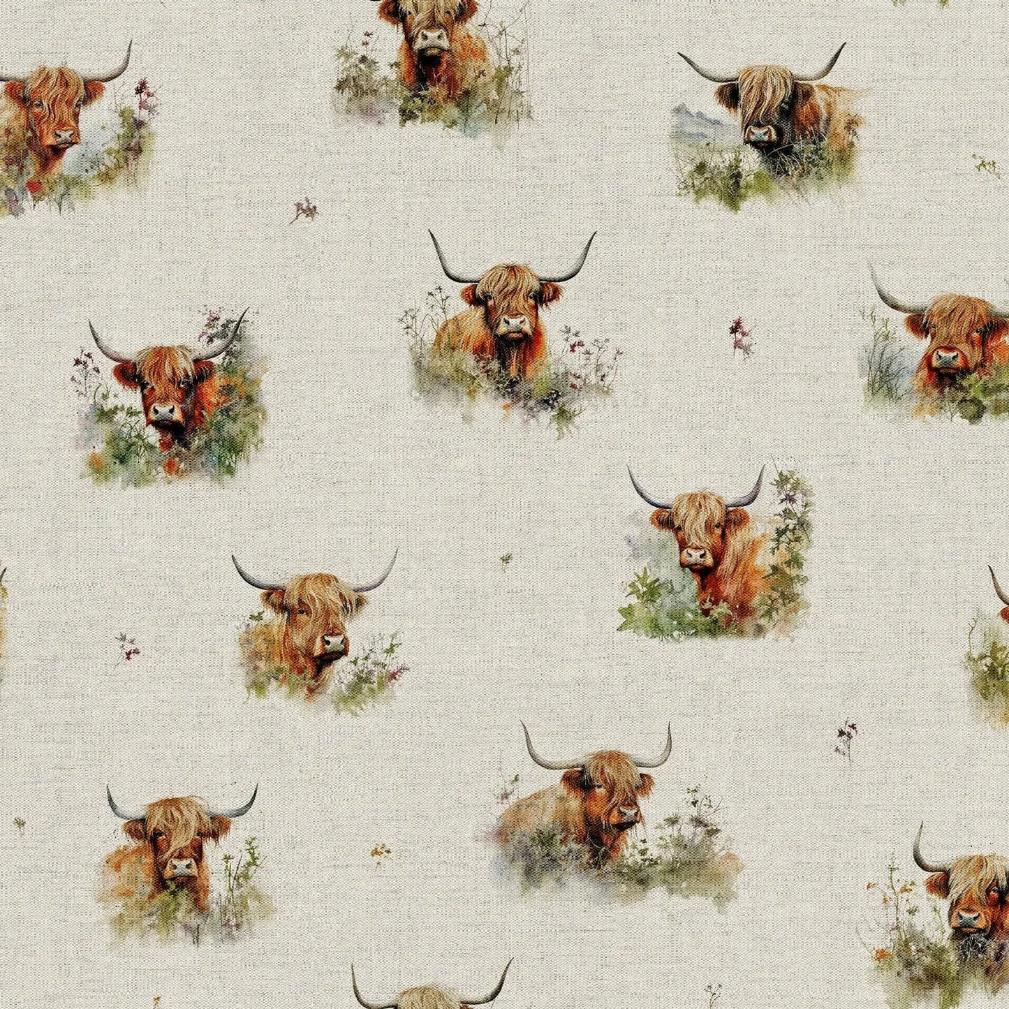 Cotton Rich Linen Look Digitally Printed Panama Fabric | 55" (140cm) Wide 200gsm Craft & Home DÃ©cor Material â€“ Sold by the Meter