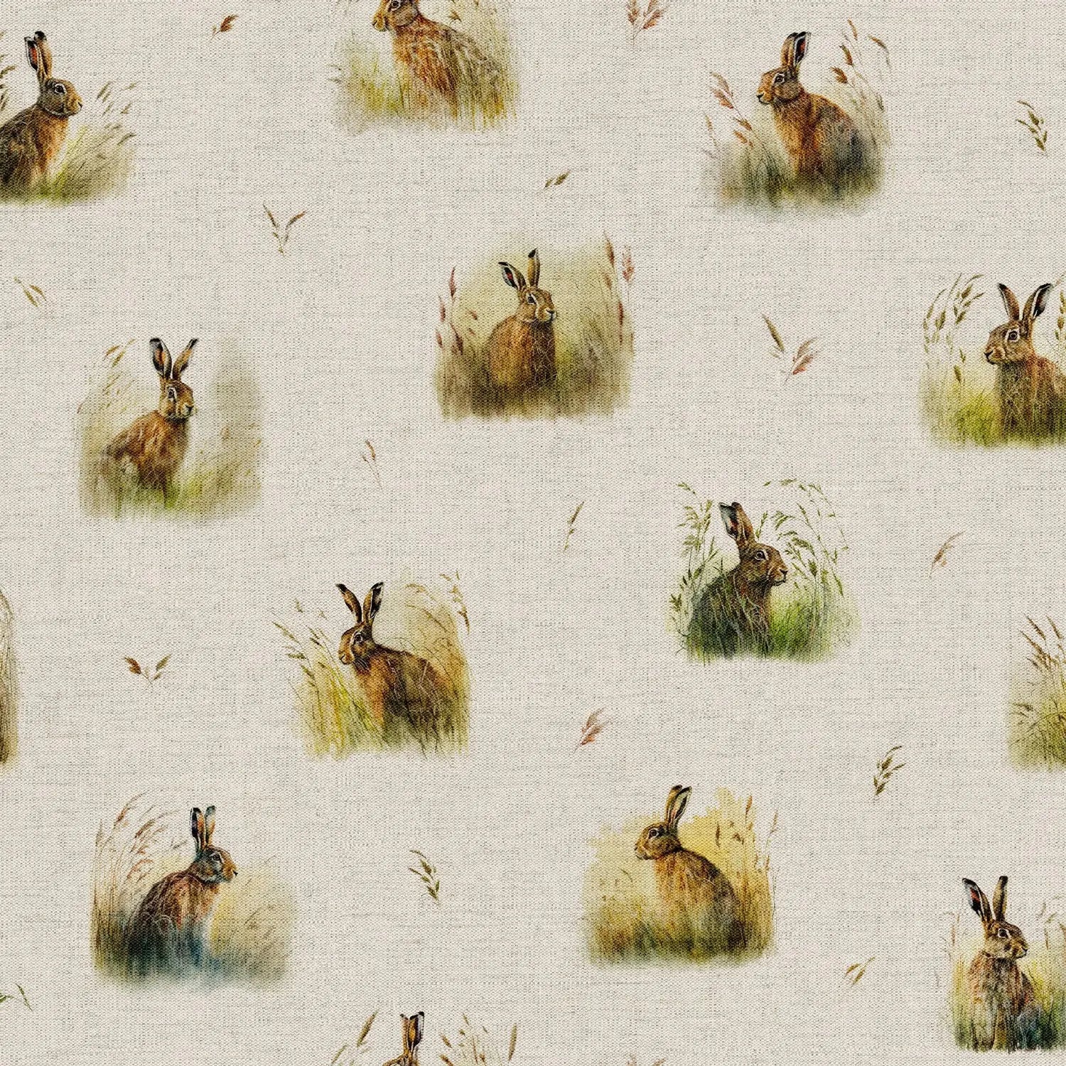 Cotton Rich Linen Look Digitally Printed Panama Fabric | 55" (140cm) Wide 200gsm Craft & Home Décor Material – Sold by the Meter