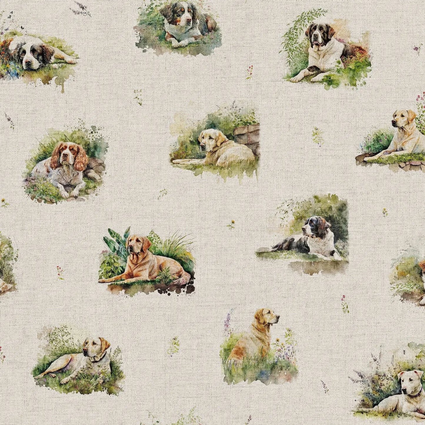 Cotton Rich Linen Look Digitally Printed Panama Fabric | 55" (140cm) Wide 200gsm Craft & Home Décor Material – Sold by the Meter