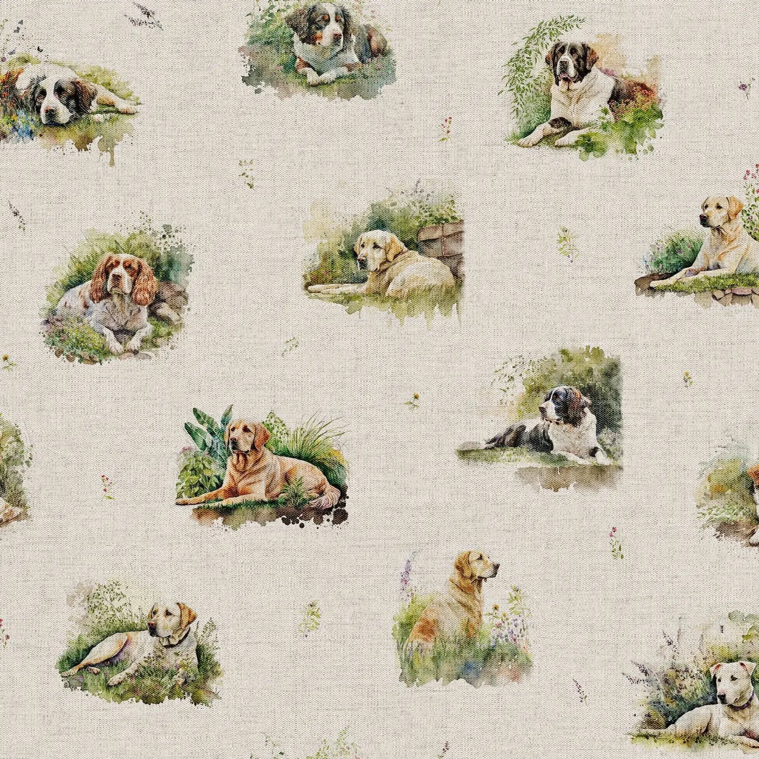 Cotton Rich Linen Look Digitally Printed Panama Fabric | 55" (140cm) Wide 200gsm Craft & Home DÃ©cor Material â€“ Sold by the Meter