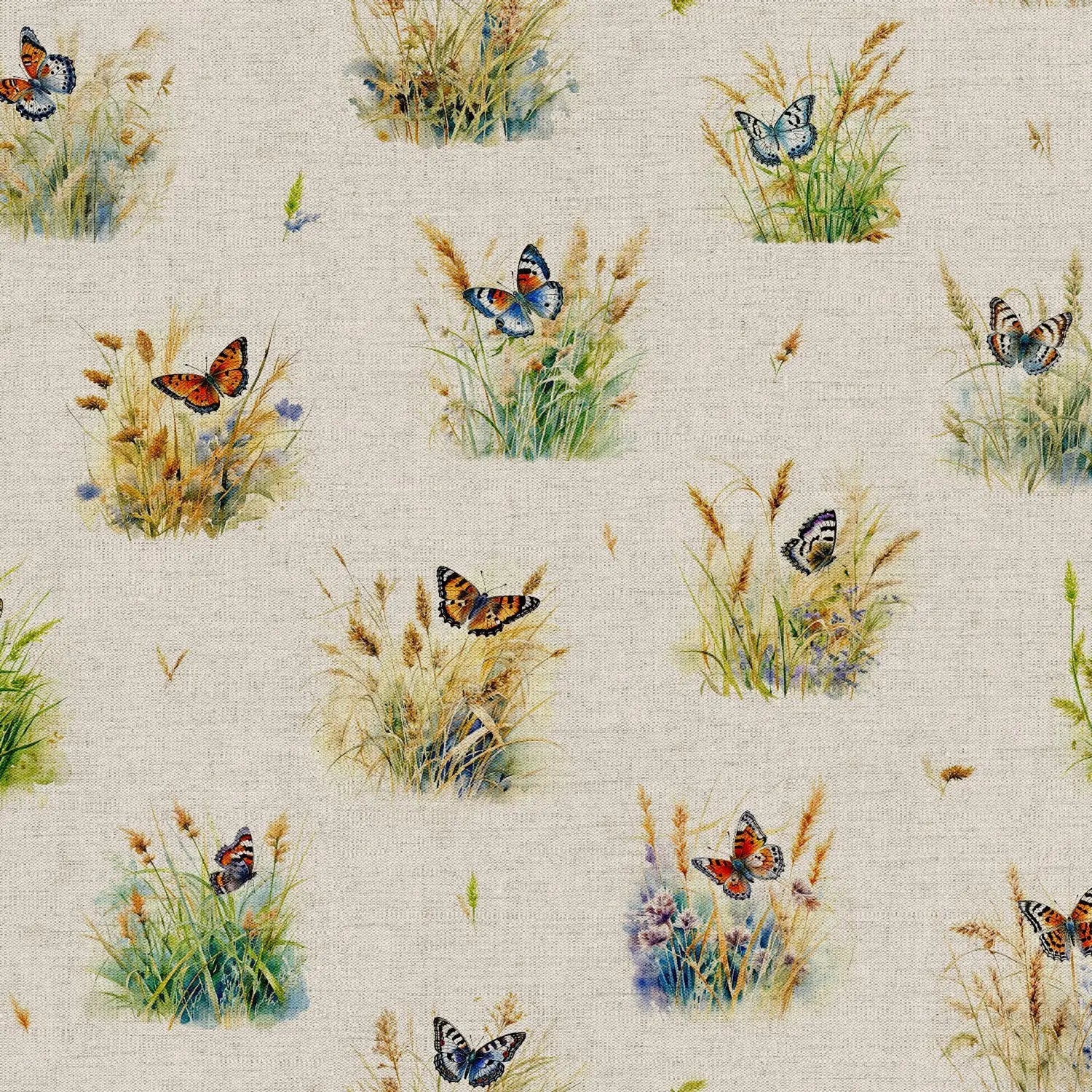 Cotton Rich Linen Look Digitally Printed Panama Fabric | 55" (140cm) Wide 200gsm Craft & Home DÃ©cor Material â€“ Sold by the Meter