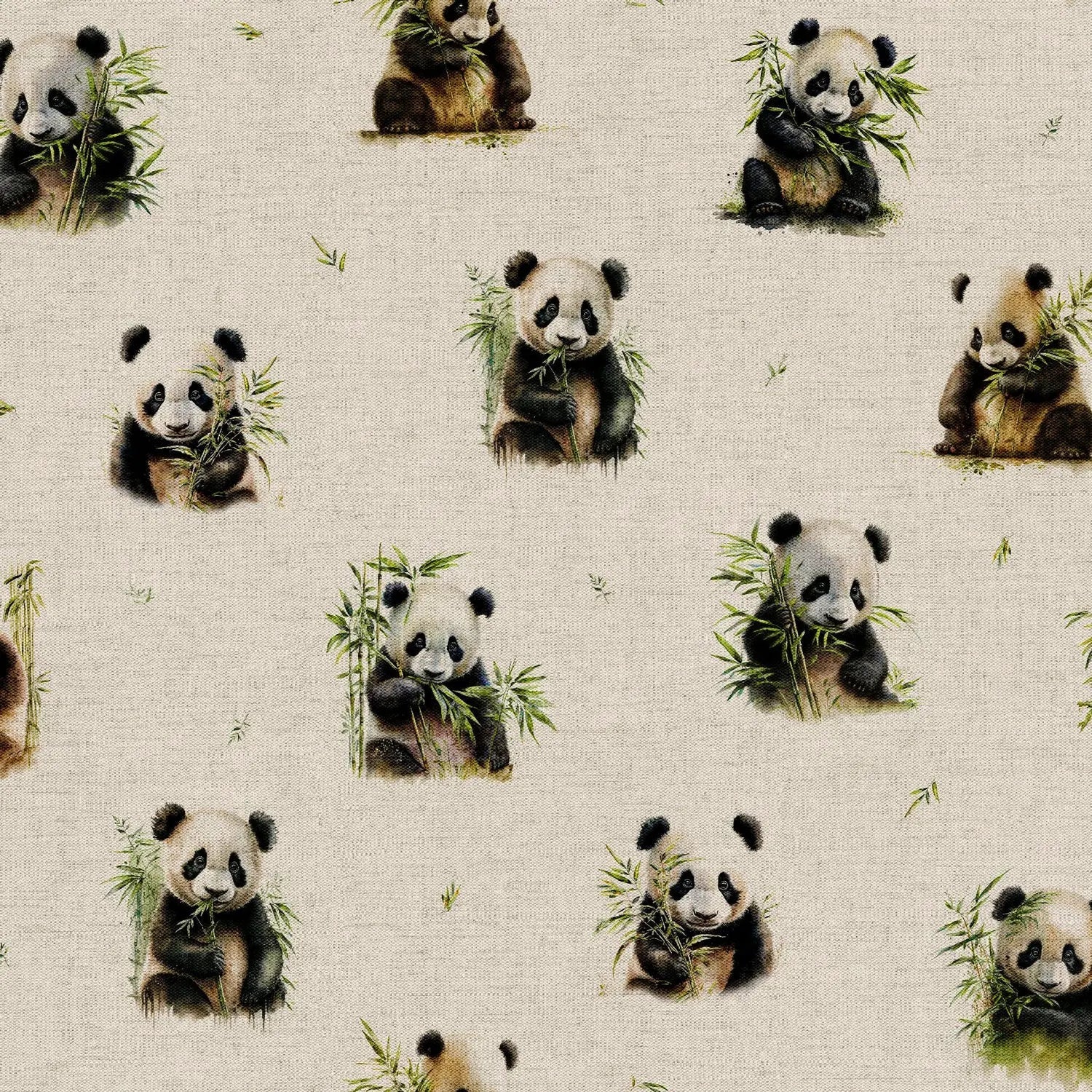 Cotton Rich Linen Look Digitally Printed Panama Fabric | 55" (140cm) Wide 200gsm Craft & Home DÃ©cor Material â€“ Sold by the Meter