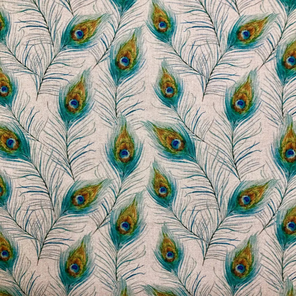 Cotton Rich Linen Look Printed Panama Fabric | 55" (140cm) Wide 200gsm Craft & Home Décor Fabric – Sold by the Meter