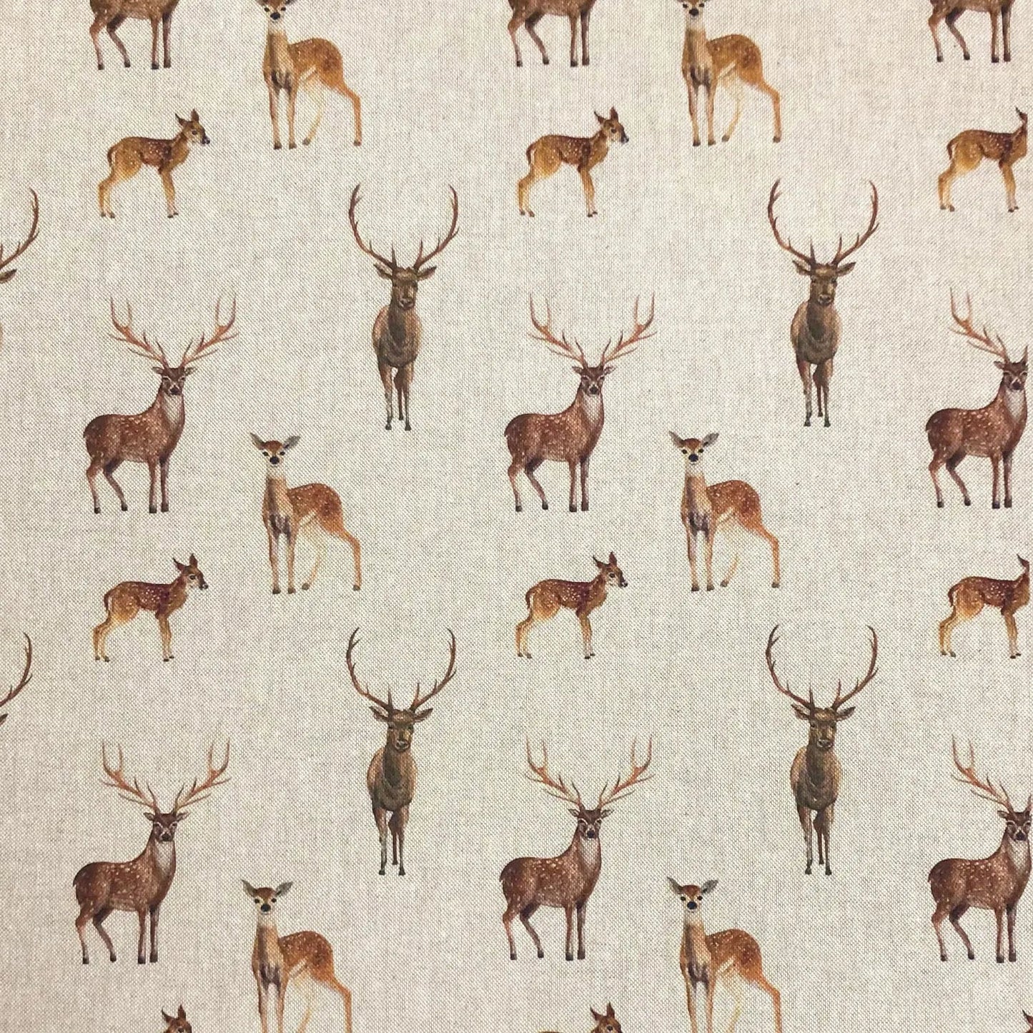 Cotton Rich Linen Look Printed Panama Fabric | 55" (140cm) Wide 200gsm Craft & Home Décor Fabric – Sold by the Meter