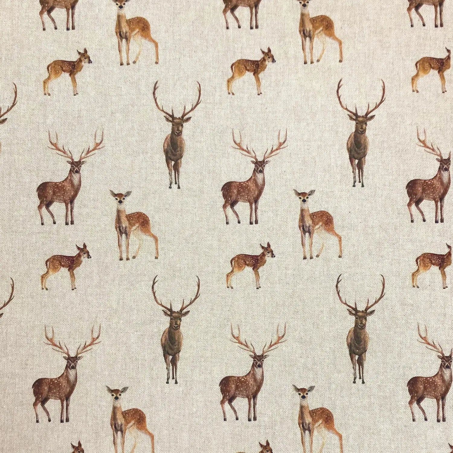 Cotton Rich Linen Look Printed Panama Fabric | 55" (140cm) Wide 200gsm Craft & Home DÃ©cor Fabric â€“ Sold by the Meter
