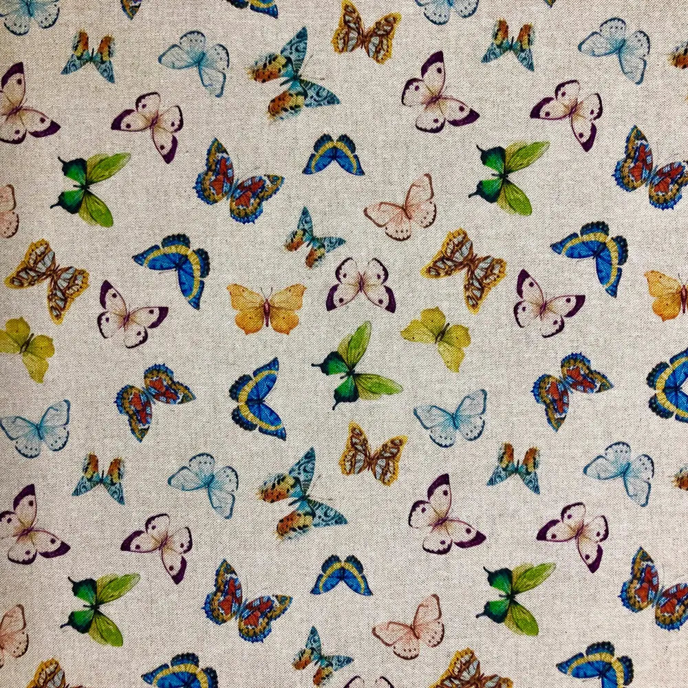 Cotton Rich Linen Look Printed Panama Fabric | 55" (140cm) Wide 200gsm Craft & Home DÃ©cor Fabric â€“ Sold by the Meter