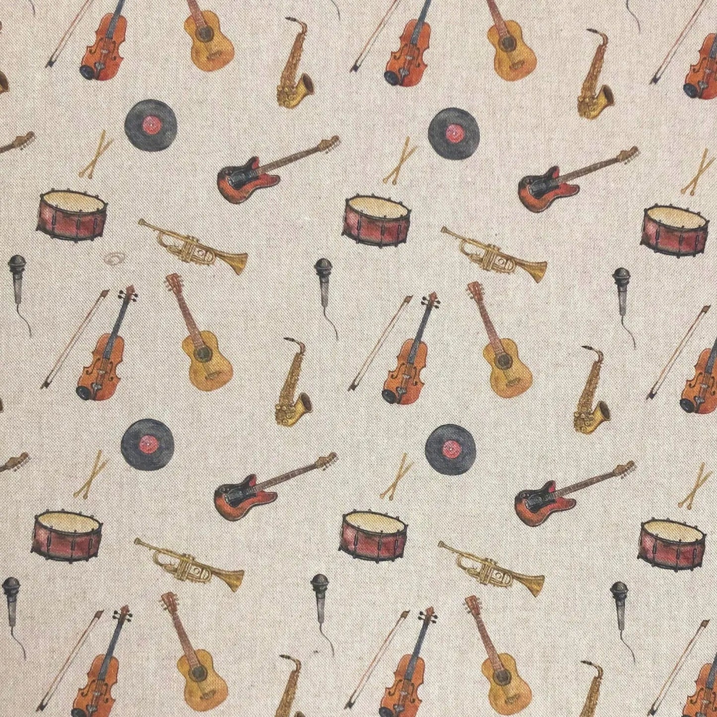Cotton Rich Linen Look Printed Panama Fabric | 55" (140cm) Wide 200gsm Craft & Home Décor Fabric – Sold by the Meter