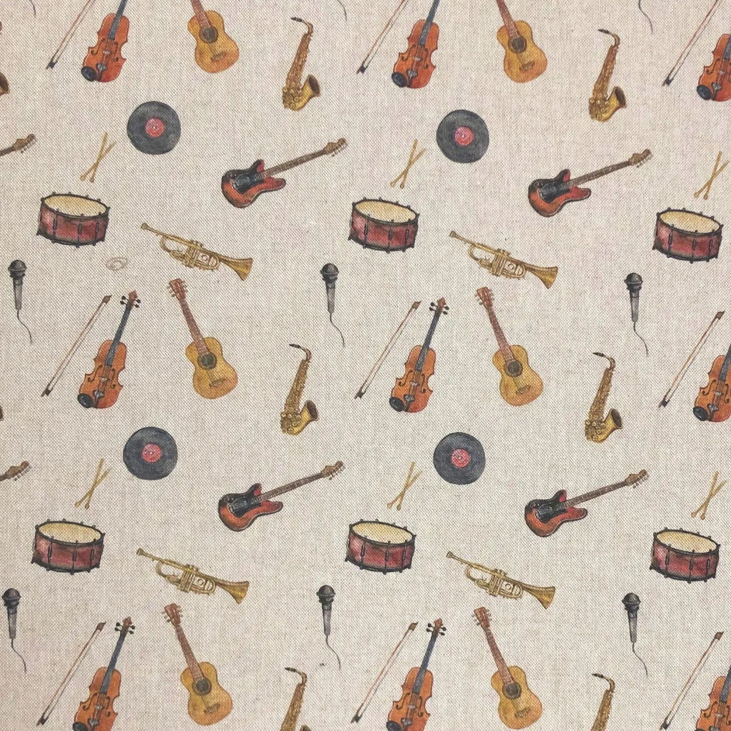 Cotton Rich Linen Look Printed Panama Fabric | 55" (140cm) Wide 200gsm Craft & Home DÃ©cor Fabric â€“ Sold by the Meter