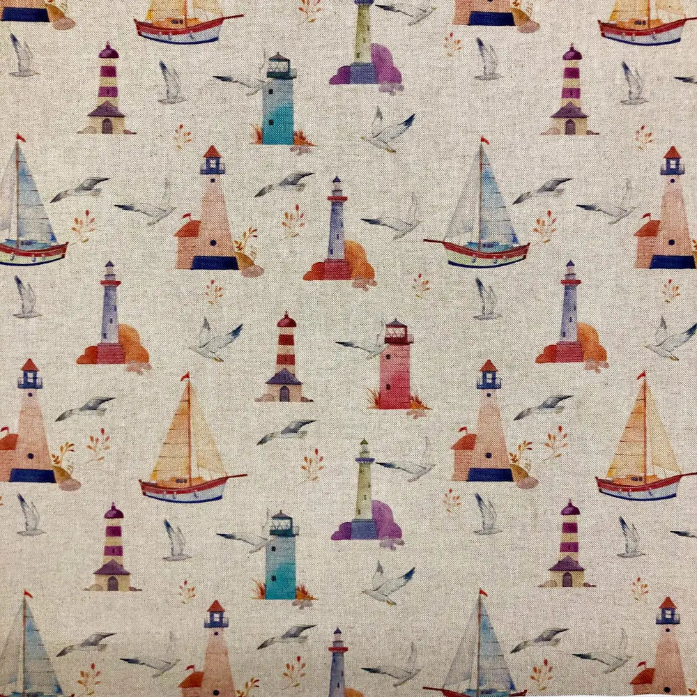 Cotton Rich Linen Look Printed Panama Fabric | 55" (140cm) Wide 200gsm Craft & Home DÃ©cor Fabric â€“ Sold by the Meter