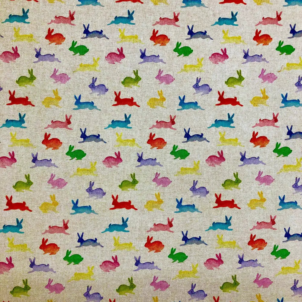 Cotton Rich Linen Look Printed Panama Fabric | 55" (140cm) Wide 200gsm Craft & Home Décor Fabric – Sold by the Meter