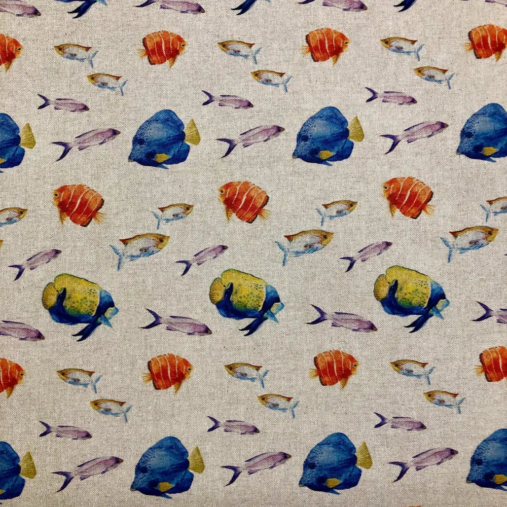 Cotton Rich Linen Look Printed Panama Fabric | 55" (140cm) Wide 200gsm Craft & Home Décor Fabric – Sold by the Meter