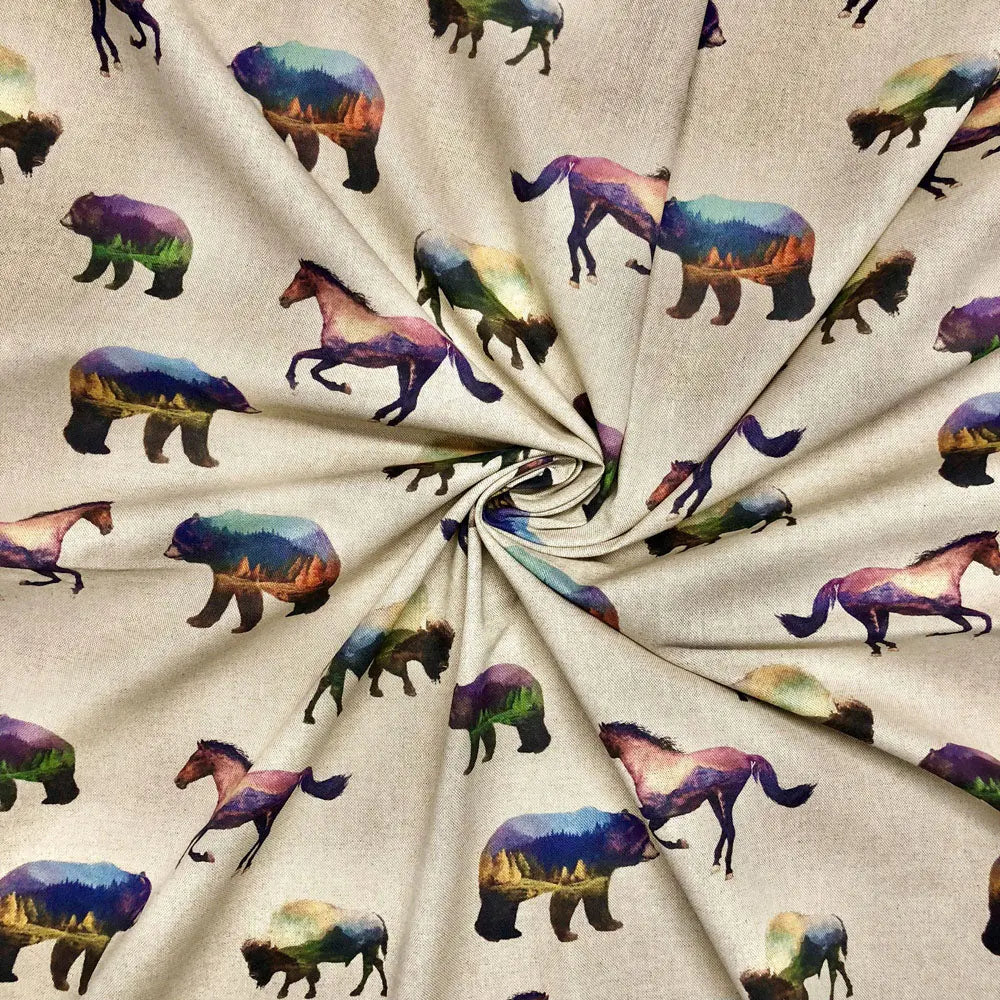 Cotton Rich Linen Look Printed Panama Fabric | 55" (140cm) Wide 200gsm Craft & Home DÃ©cor Fabric â€“ Sold by the Meter