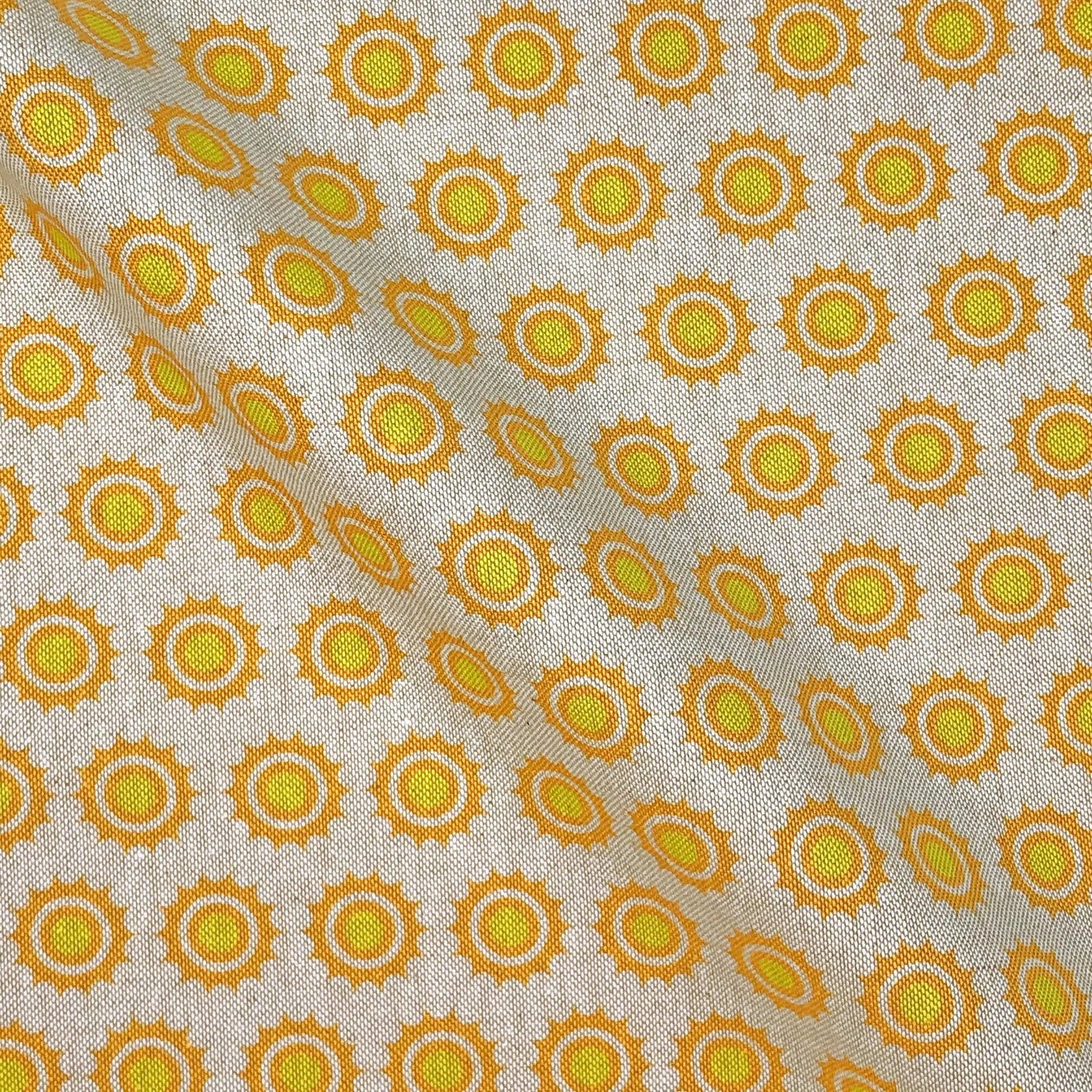 Cotton Rich Linen Look Printed Panama Fabric | 55" (140cm) Wide 200gsm Craft & Home Décor Fabric – Sold by the Meter