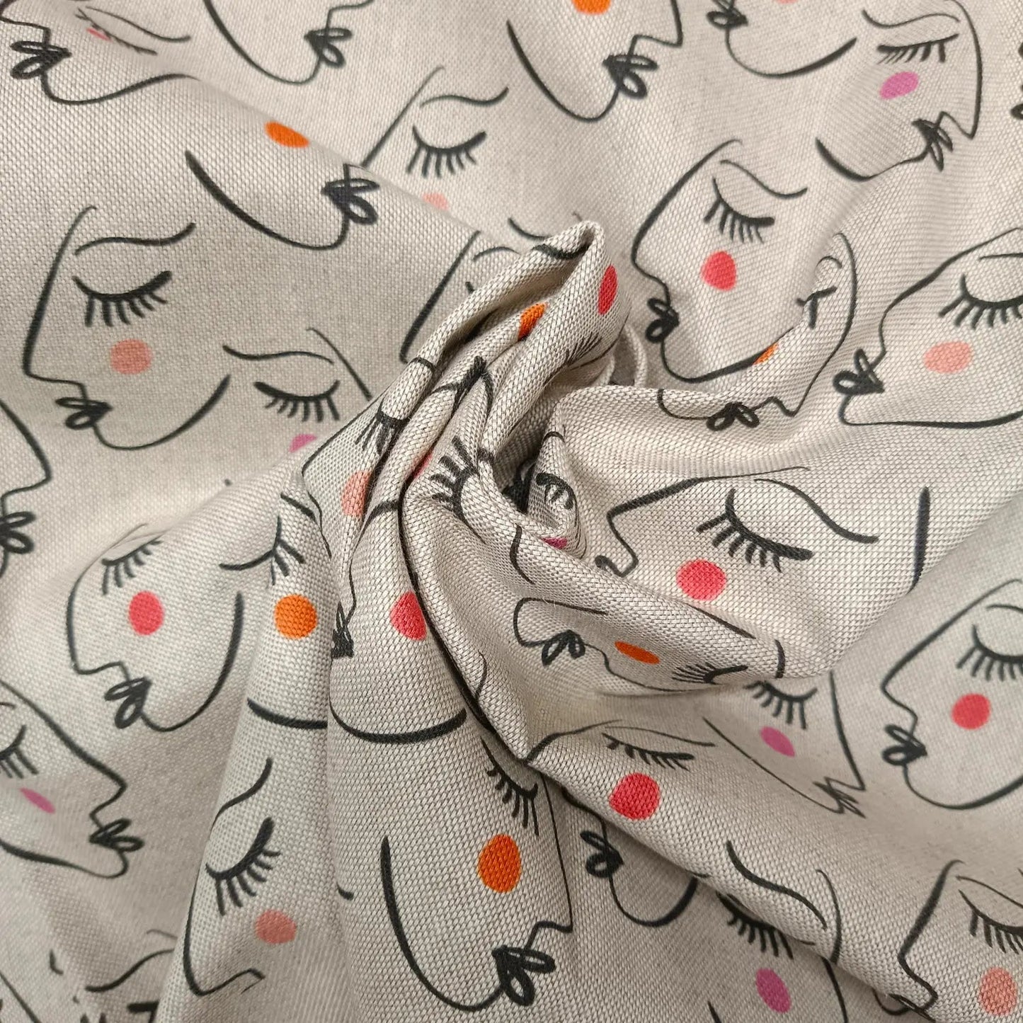 Cotton Rich Linen Look Printed Panama Fabric | 55" (140cm) Wide 200gsm Craft & Home DÃ©cor Fabric â€“ Sold by the Meter