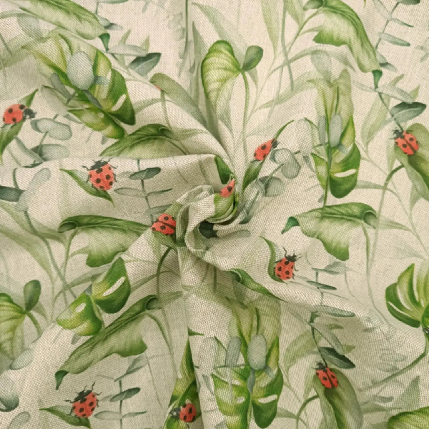 Cotton Rich Linen Look Printed Panama Fabric | 55" (140cm) Wide 200gsm Craft & Home Décor Fabric – Sold by the Meter