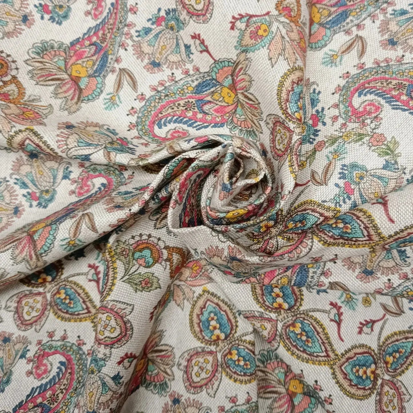 Cotton Rich Linen Look Printed Panama Fabric | 55" (140cm) Wide 200gsm Craft & Home DÃ©cor Fabric â€“ Sold by the Meter