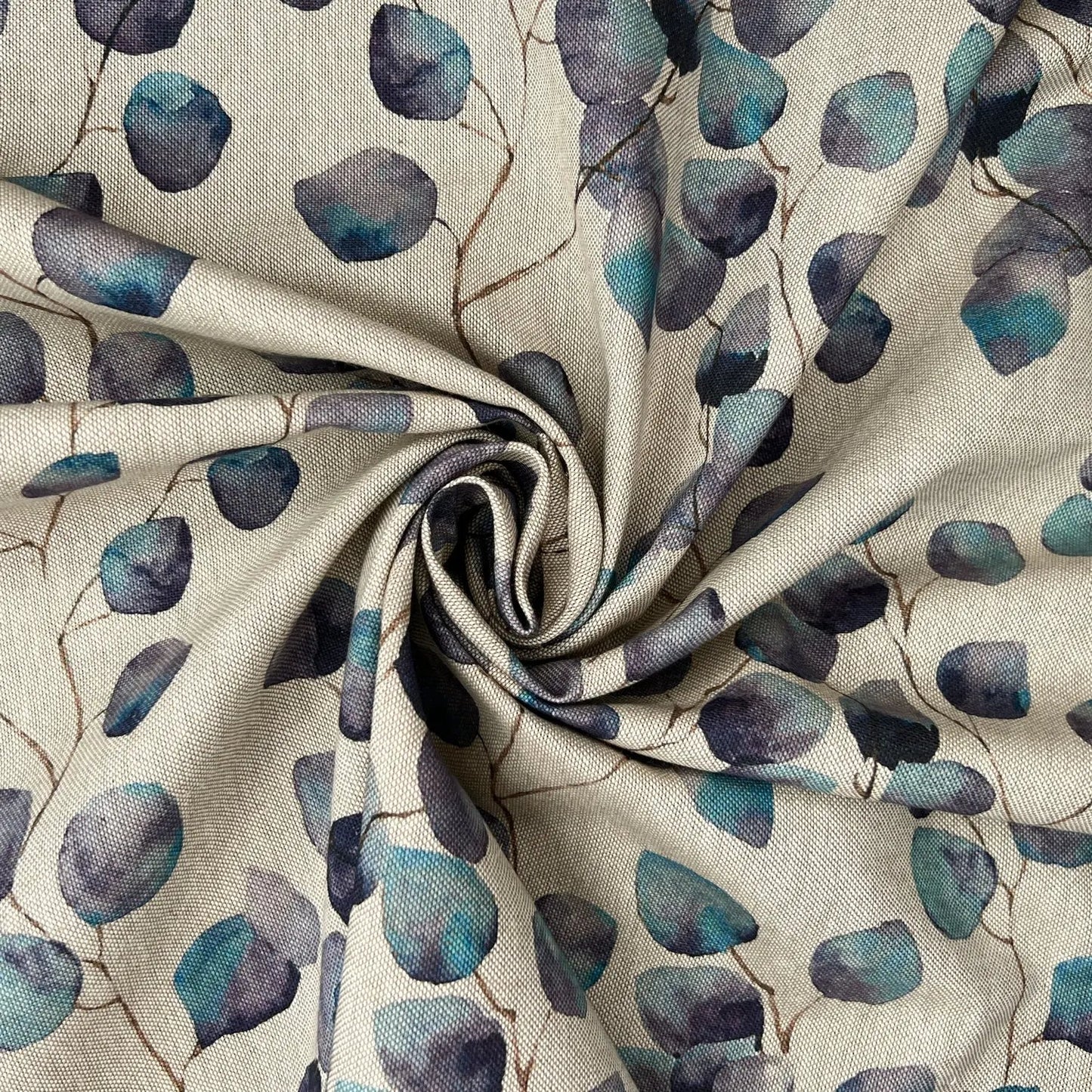 Cotton Rich Linen Look Printed Panama Fabric | 55" (140cm) Wide 200gsm Craft & Home Décor Fabric – Sold by the Meter